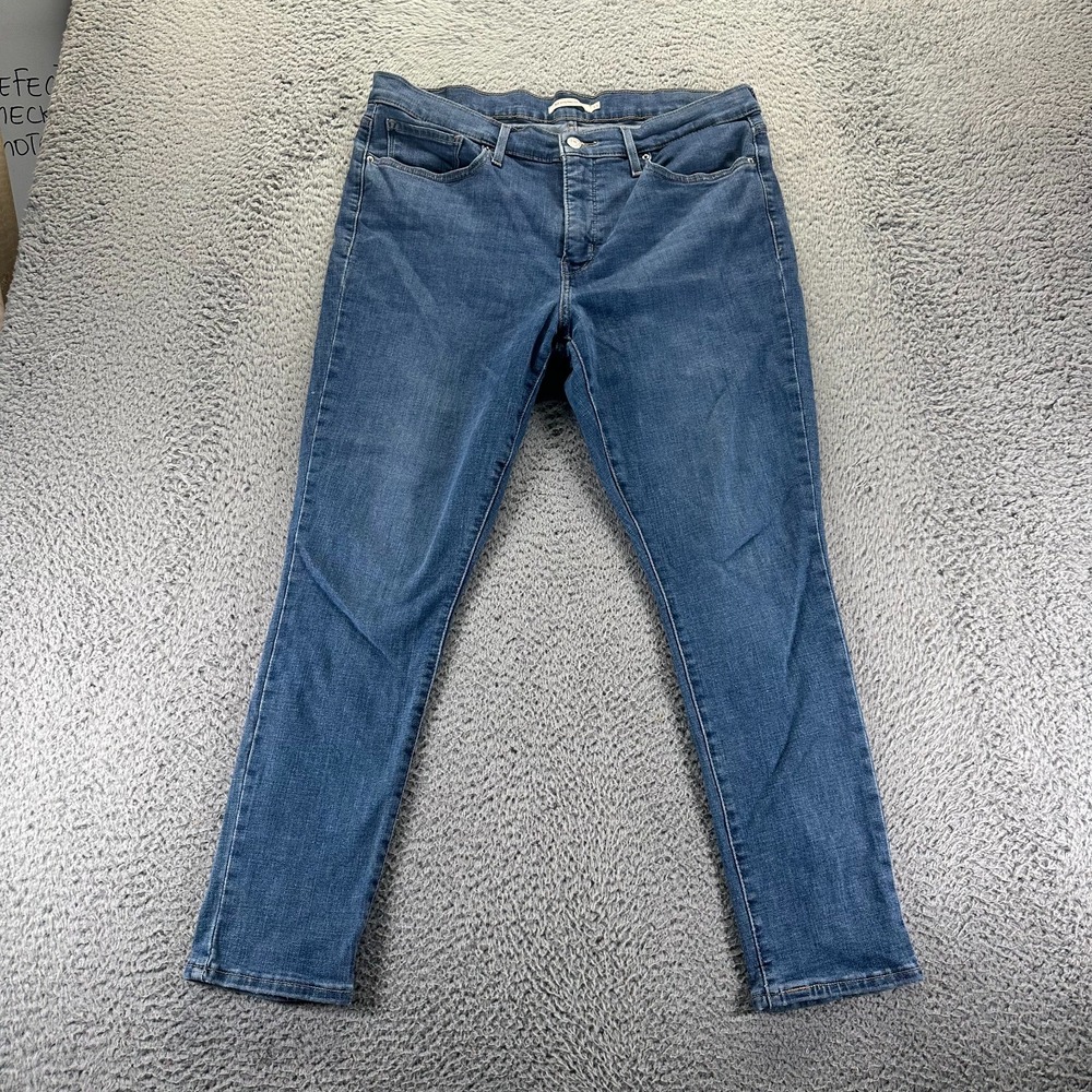 Levi's 311 Jeans Womens 35x28 Blue Cotton Denim Skinny Workwear Faded Stretch